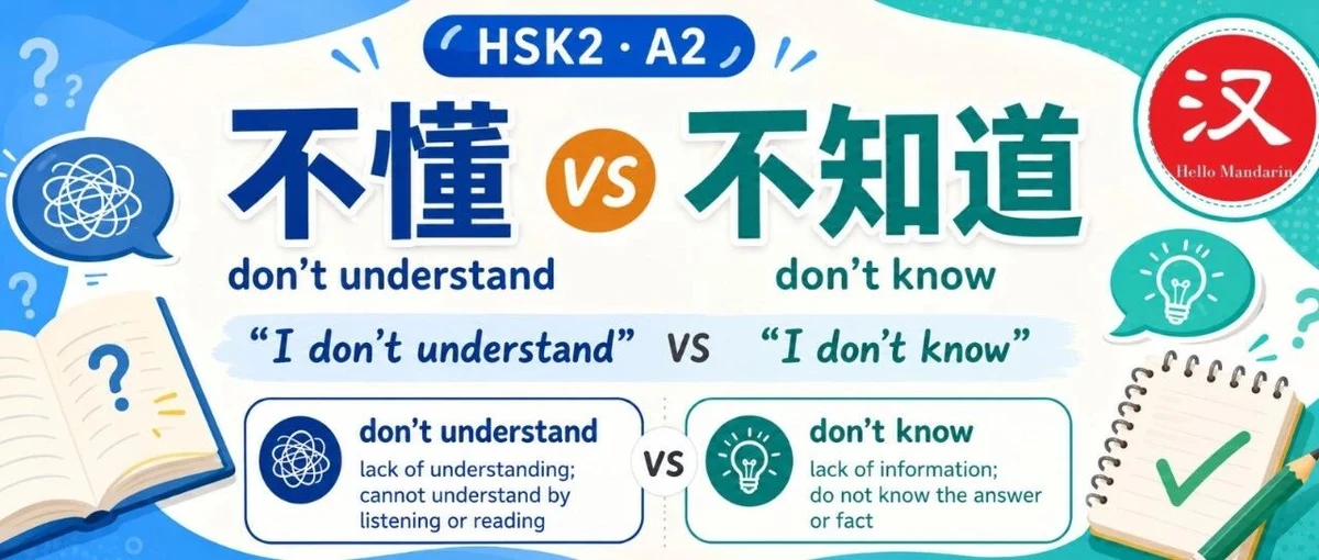 不懂与不知道 — illustrated Chinese learning guide
