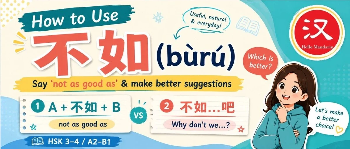 不如:比较与建议 — illustrated Chinese learning guide