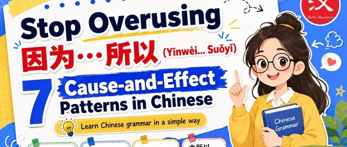 汉语因果表达 — illustrated Chinese learning guide