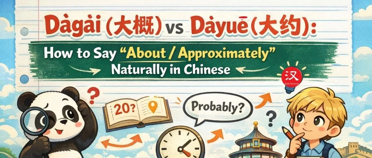 大概与大约 — illustrated Chinese learning guide