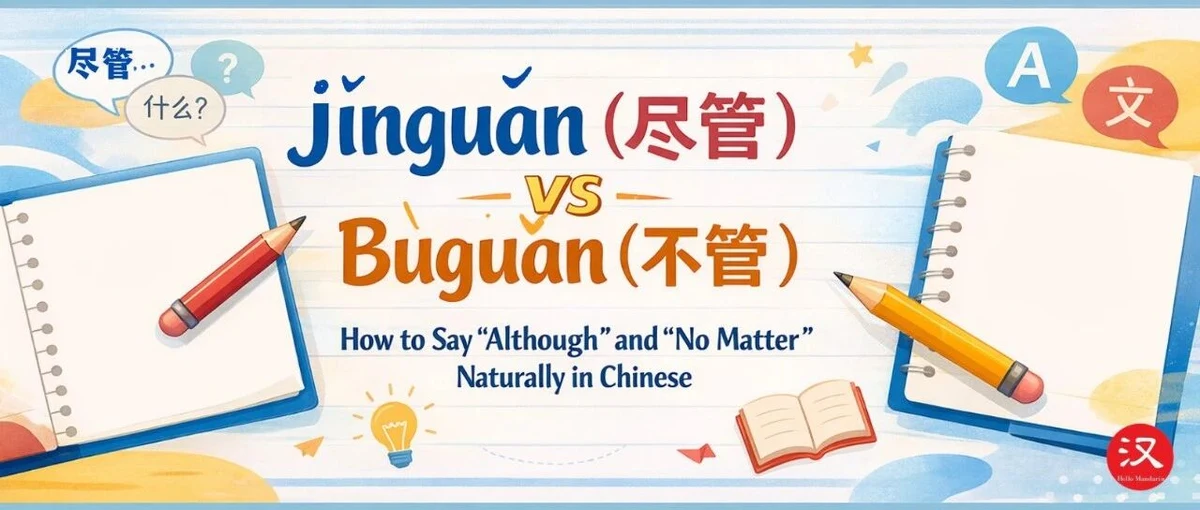 尽管与不管 — illustrated Chinese learning guide