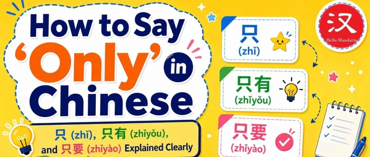 只、只有与只要 — illustrated Chinese learning guide