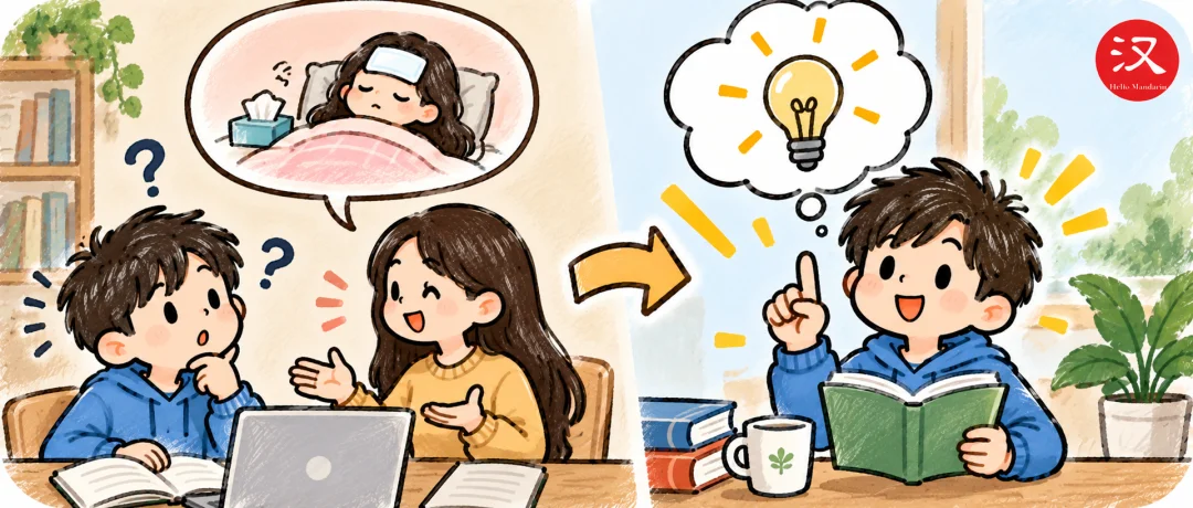 Chinese learning illustration: 6. A Useful Expression: 原来如此!