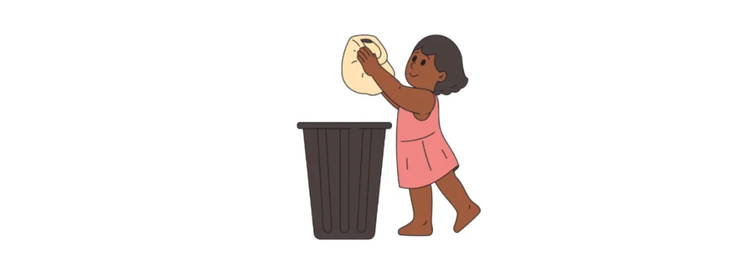 Chinese learning illustration: 🗑️ Getting rid of something → 丢 or 扔