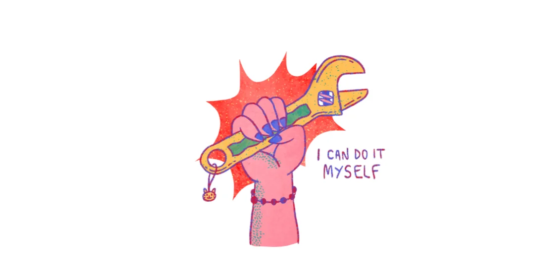 Chinese learning illustration: 4. 没事 = Never mind / I don’t need it anymore
