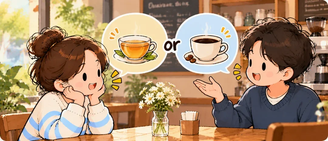 Chinese learning illustration: ③ Same Situation, Different Words ☕