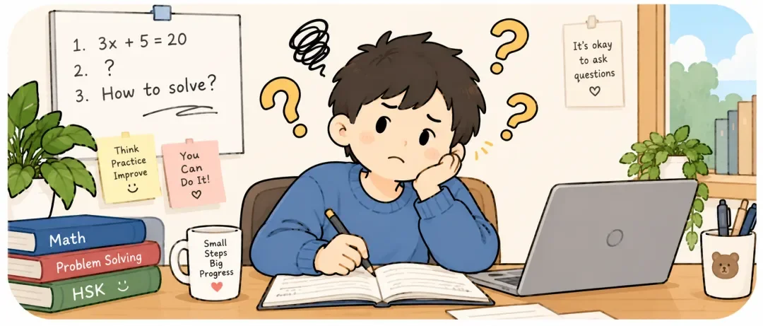Chinese learning illustration: 我不理解这个问题。