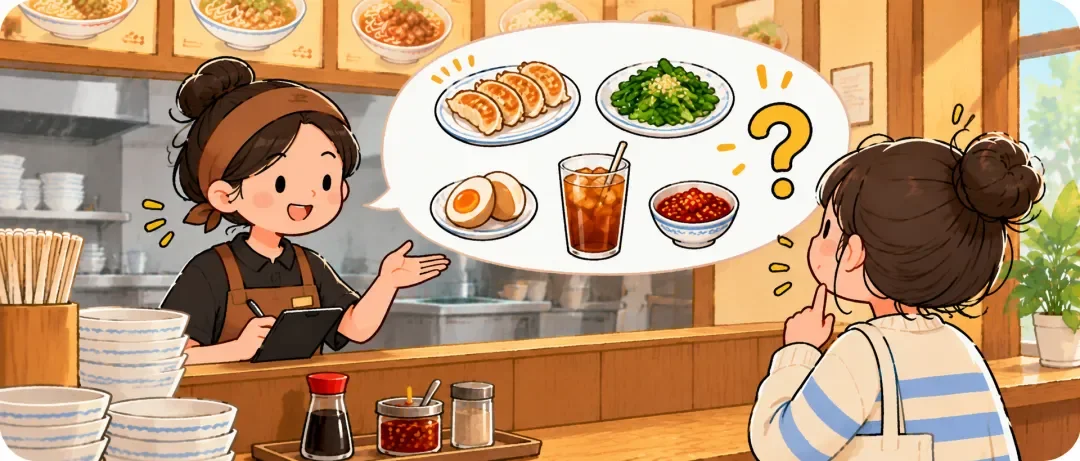 Chinese learning illustration: 🥤 6. 还要别的吗?(Hái yào bié de ma?)