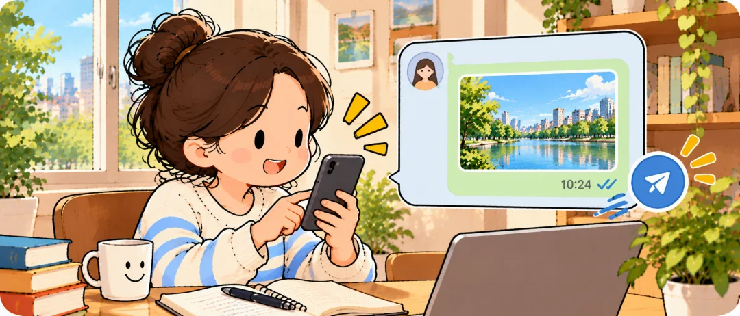 Illustration of sending a message on a phone
