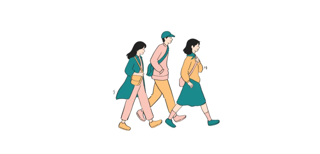 Chinese learning illustration: 慢点儿走 / 走慢点儿